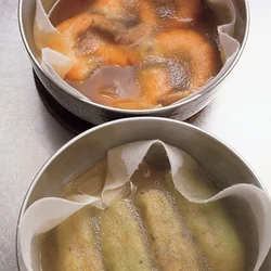 煮汁の中でさます