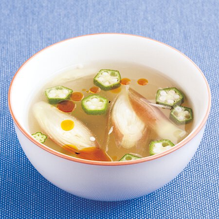 オクラとみょうがの酸辣湯 Byきじまりゅうたさんの料理レシピ プロのレシピならレタスクラブ