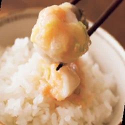 明太ねぎと煮汁を合わせてご飯に！