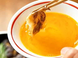 溶き卵につけて食べて
