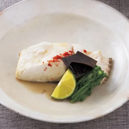 白身魚の塩昆布蒸し