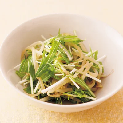 もやしと水菜のからしあえ