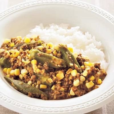 オクラのキーマカレー