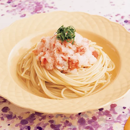 焼き鮭のレモンおろしパスタ