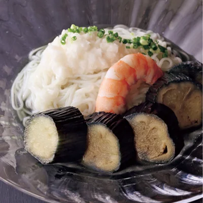 なすの田舎煮そうめん