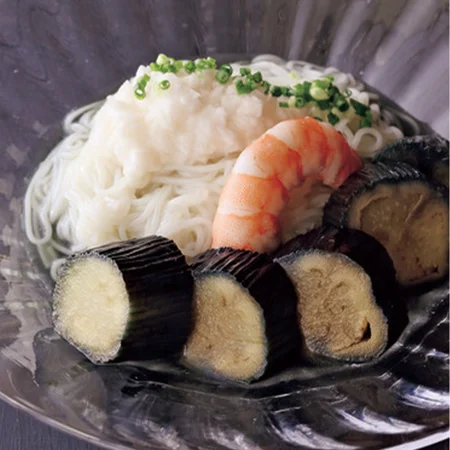 なすの田舎煮そうめん