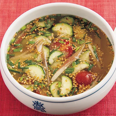 水キムチの冷製スープ