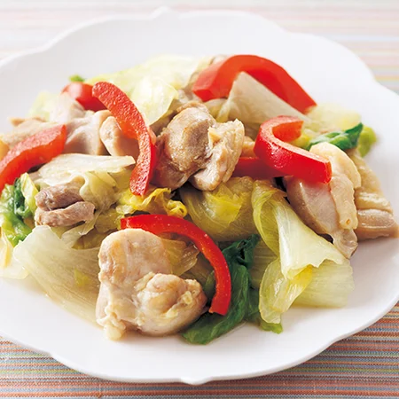 とり肉とレタスの塩炒め