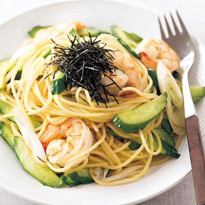 えびのゆずこしょうパスタ