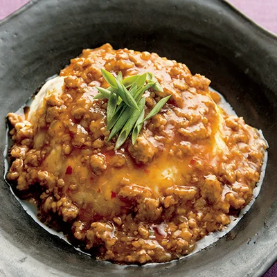 まるごと豆腐のあんかけ麻婆