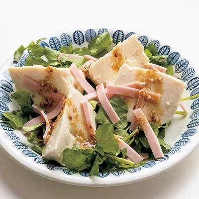 寄せ豆腐の洋風マスタードサラダ