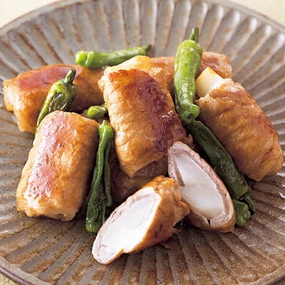 長いもの豚肉巻きポン酢照り焼き
