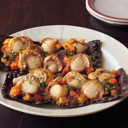帆立のほお葉焼き風