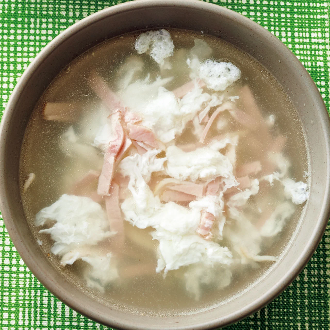 ハムの卵白スープ