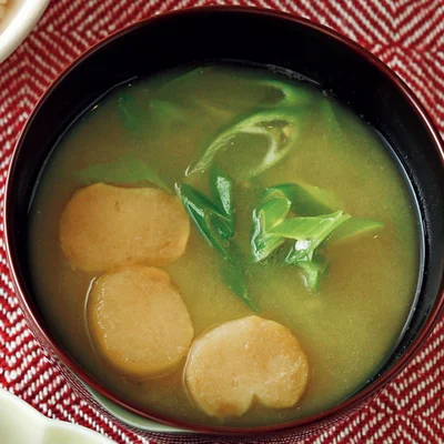 長ねぎと麩のみそ汁