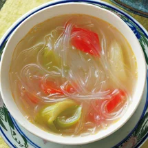 ねぎとパプリカの中華スープ
