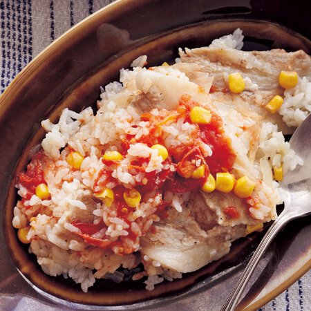 豚とコーンのトマトご飯 By重信初江さんの料理レシピ プロのレシピならレタスクラブ