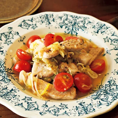「豚肉とミニトマトのビネガー煮」の献立
