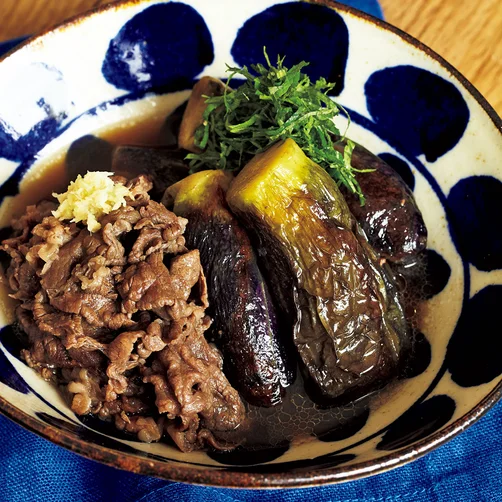 まるごとなすと牛肉の和風煮