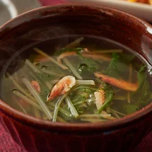 水菜と桜えびのスープ