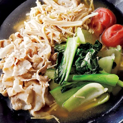 「豚肉とチンゲン菜のさっと煮 梅風味」の献立