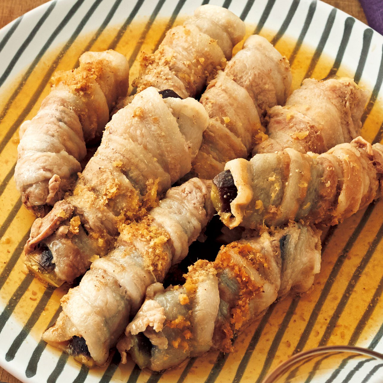 なすの豚肉巻きレンジ蒸し By新谷友里江さんの料理レシピ プロのレシピならレタスクラブ