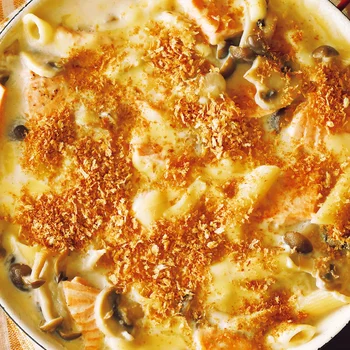 サーモンときのこのフライパングラタン