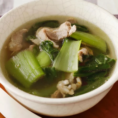 豚肉とチンゲンサイのしょうがスープ