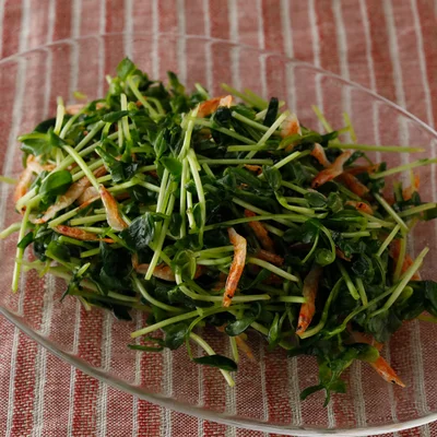 豆苗の桜えびあえ