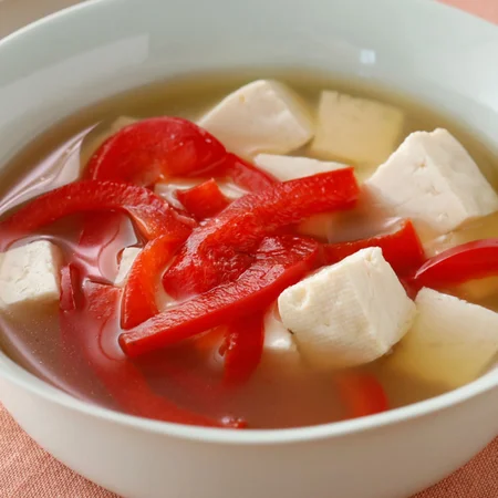 パプリカと豆腐のスープ