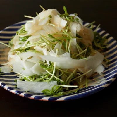 リボン大根と豆苗のさっぱりサラダ