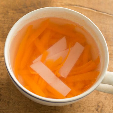 にんじんとハムの注ぐだけスープ By新谷友里江さんの料理レシピ プロのレシピならレタスクラブ