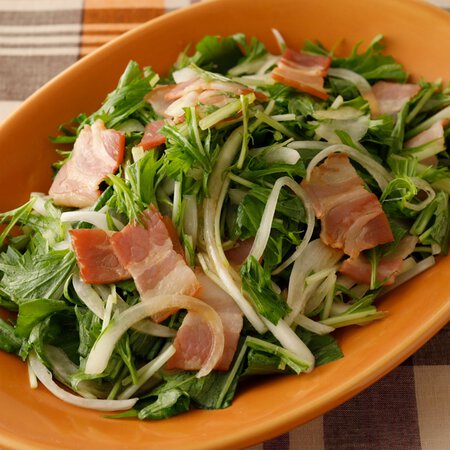 水菜のサラダベーコンドレッシング By武蔵裕子さんの料理レシピ プロのレシピならレタスクラブ 水菜のサラダベーコンドレッシング By武蔵裕子さんの料理レシピ プロのレシピならレタスクラブ