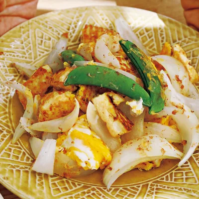 新玉ねぎのチャンプルー