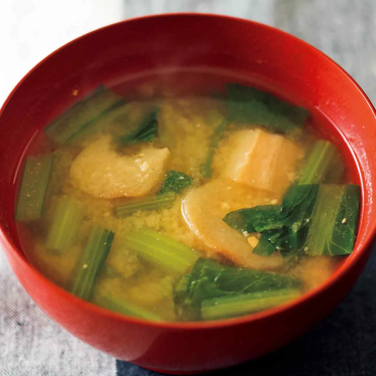 小松菜と麩のみそ汁のレシピ 作り方 簡単 時短 レタスクラブ