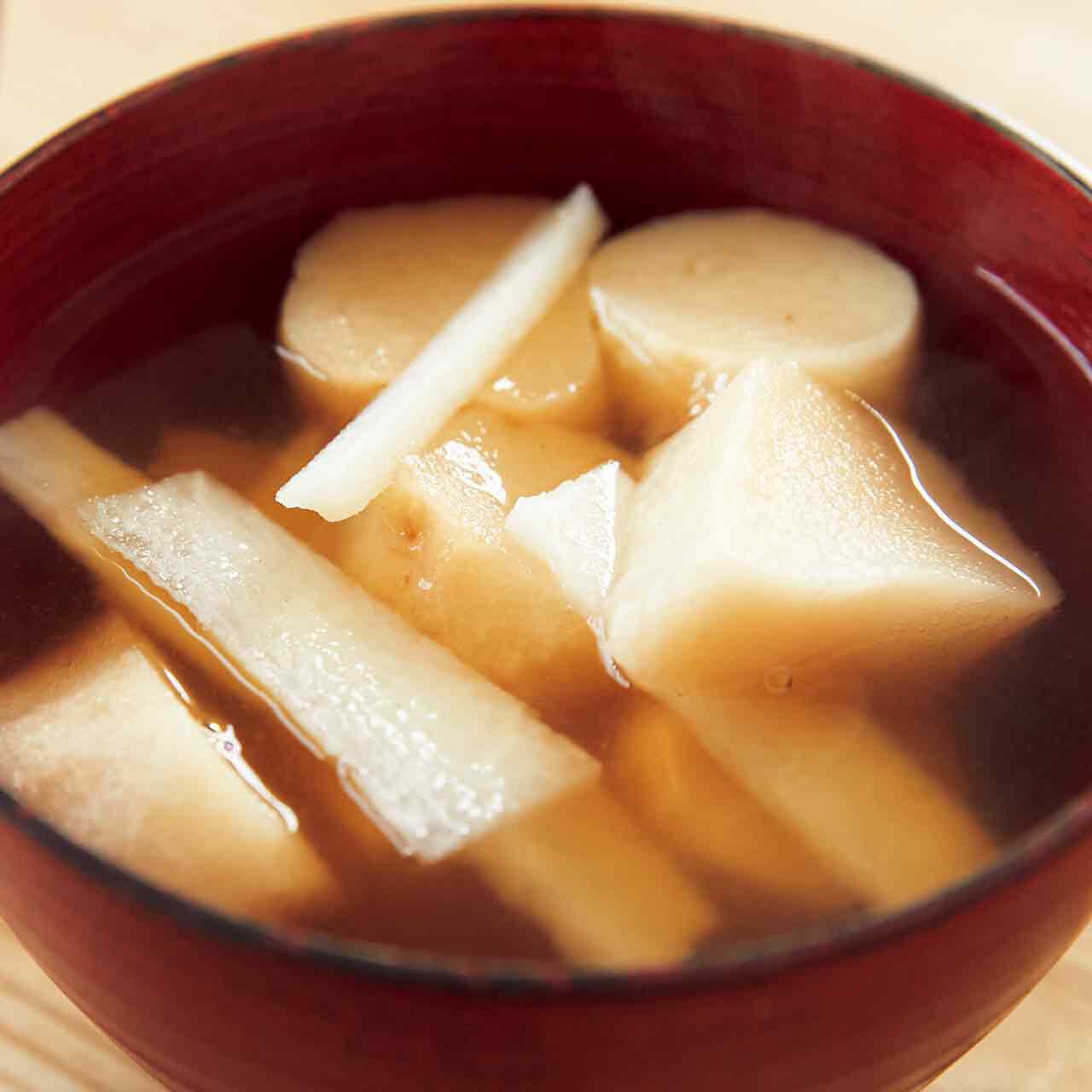 長いもと麩のすまし汁