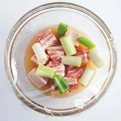 煮汁を加えてレンチン