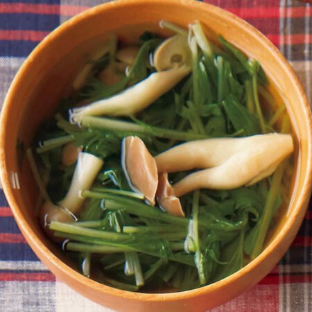 水菜としめじのお吸いもの
