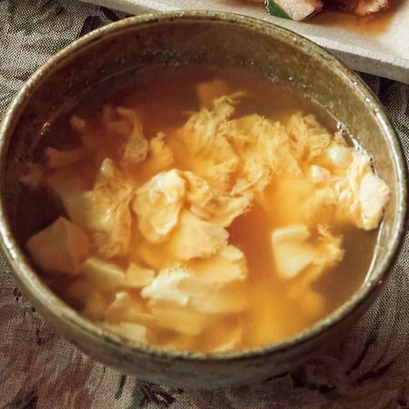 くずし豆腐のかきたまスープ