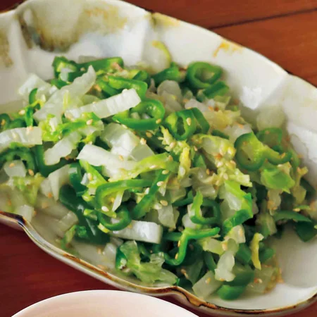 白菜とピーマンの中華ごまあえ
