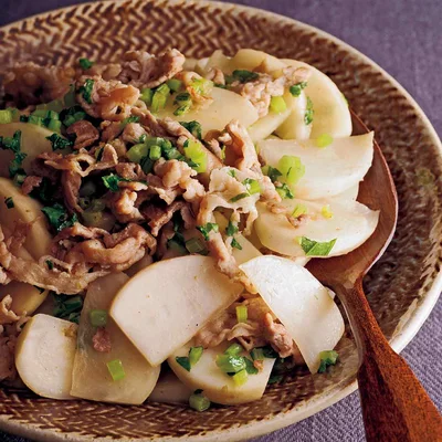 豚肉とかぶのゆずこしょう炒め