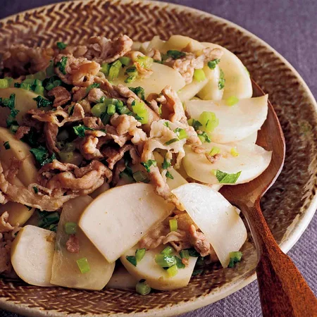 豚肉とかぶのゆずこしょう炒め