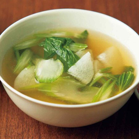長いもとセロリの中華スープ