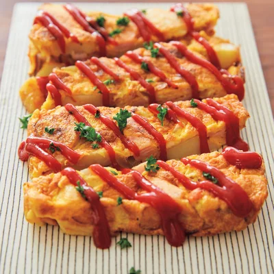 四角いスパニッシュオムレツ