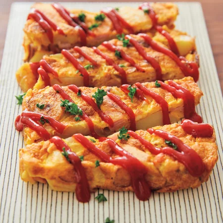 四角いスパニッシュオムレツ