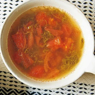 トマトとめかぶのスープ