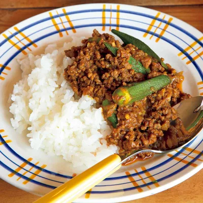 オクラのキーマカレー