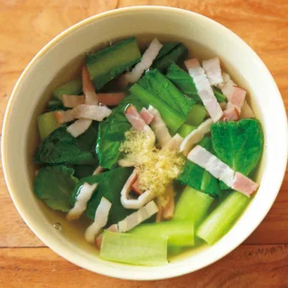 小松菜のジンジャースープ