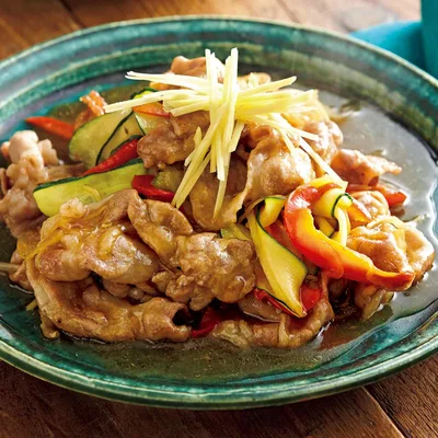 豚しゃぶ肉のひらひらしょうが焼き