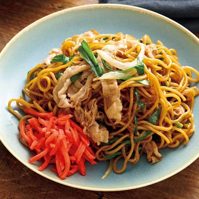 豚しゃぶ肉とにらの焼きそば